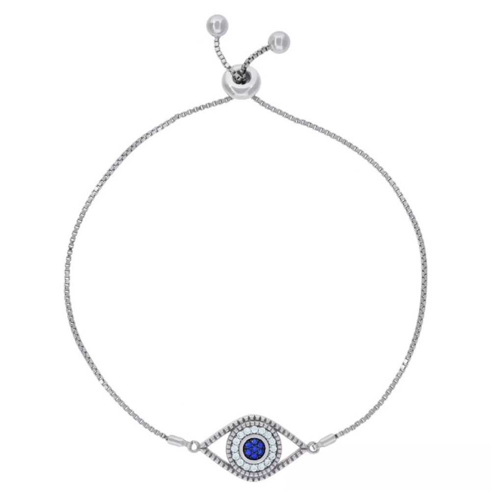 925 Sterling Silver 7"inch Evil Eye women Bracelet